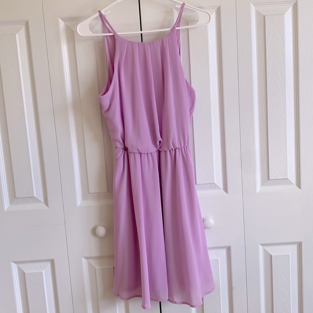 Pastel Lavender Spaghetti strap MIDI dress